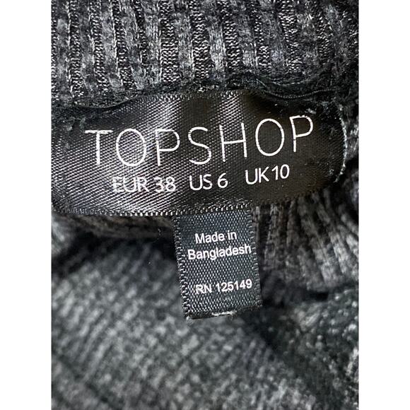 Topshop Gray Rib Knit Drawstring Skinny Tapered Leg Joggers Trousers Pants Sz 6 - Picture 4 of 4